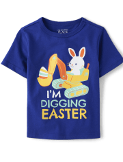Baby And Toddler Boys Digging Easter Graphic Tee