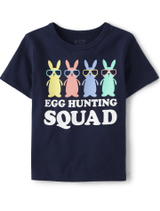 Baby And Toddler Boys Matching Family Egg Hunting Squad Graphic Tee