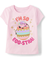Camiseta con estampado Eggstra para bebés y niñas pequeñas