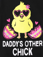 Camiseta con estampado de pollito para bebés y niñas pequeñas