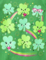 Camiseta con estampado de trébol para bebés y niñas pequeñas