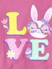 Camiseta con estampado de amor de Pascua para bebés y niñas pequeñas