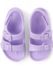 Toddler Girls Glitter Buckle Slides