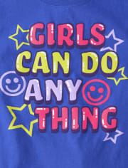 Camiseta con estampado de positividad para niñas, paquete de 2