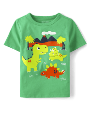 Camiseta con estampado de dinosaurio para bebés y niños pequeños