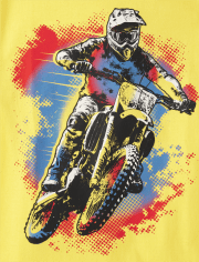 Camiseta con estampado de motociclista para niños
