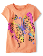 Girls Rainbow Butterfly Graphic Tee