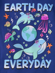 Camiseta con gráfico del Día de la Tierra para niñas