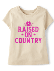 Camiseta con estampado country para bebés y niñas pequeñas