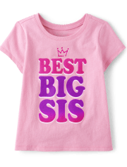 Camiseta con gráfico Big Sis para bebés y niñas pequeñas