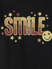 Baby And Toddler Girls Smile Graphic Tee