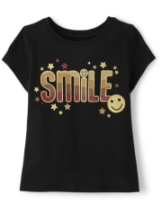 Baby And Toddler Girls Smile Graphic Tee