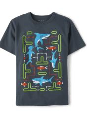 Boys Shark Video Game Graphic Tee