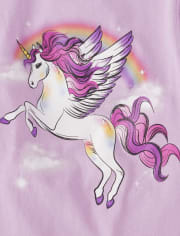 Camiseta con estampado de unicornio para niñas
