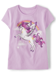 Camiseta con estampado de unicornio para niñas