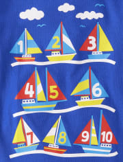 Baby And Toddler Boys Sailboat Numbers Graphic Tee
