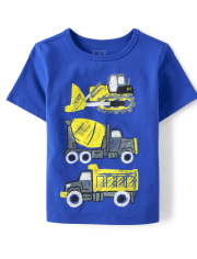 Baby And Toddler Boys Construction Vehicle Graphic Tee