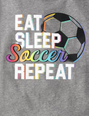 Girls Soccer Repeat Graphic Tee