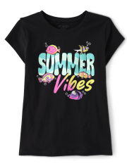 Girls Summer Vibes Graphic Tee