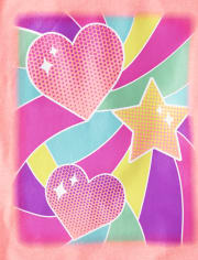 Girls Heart Star Graphic Tee