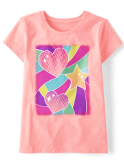 Girls Heart Star Graphic Tee