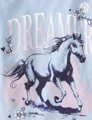 T-shirt graphique Dreamer Horse pour filles