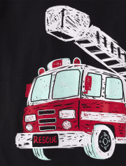 Baby And Toddler Boys Fire Truck Graphic Tee