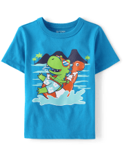 Baby And Toddler Boys Dino Pool Tube Graphic Tee