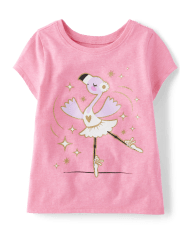 Baby And Toddler Girls Flamingo Ballerina Graphic Tee