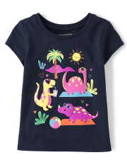Baby And Toddler Girls Dino Graphic Tee