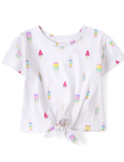 Baby And Toddler Girls Print Tie Front Top