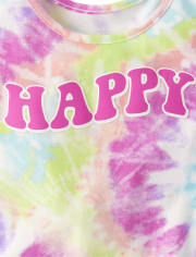 Baby And Toddler Girls Rainbow Tie Dye Happy Tank Top