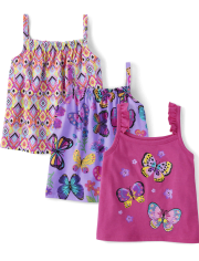 Toddler Girls Butterfly Tank Top 3-Pack