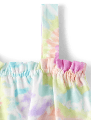 Baby And Toddler Girls Rainbow Tie Dye Smocked Romper