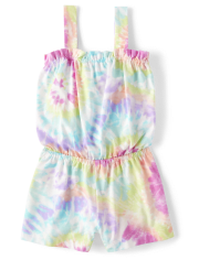 Baby And Toddler Girls Rainbow Tie Dye Smocked Romper