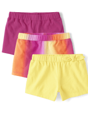 Toddler Girls Ombre Side Tie Shorts 3-Pack