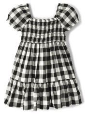 Toddler Girls Matching Family Gingham Smocked Ruffle Dress