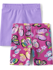 Toddler Girls Butterfly Bike Shorts 2-Pack