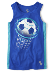 Boys Side Stripe Mesh Performance Tank Top