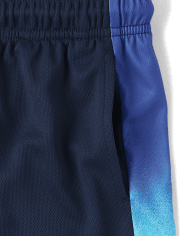 Boys Ombre Side Stripe Mesh Performance Basketball Shorts