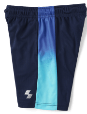 Boys Ombre Side Stripe Mesh Performance Basketball Shorts