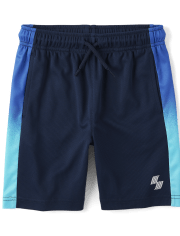 Boys Ombre Side Stripe Mesh Performance Basketball Shorts