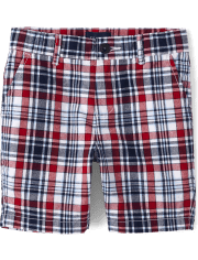 Shorts chinos a cuadros para niños