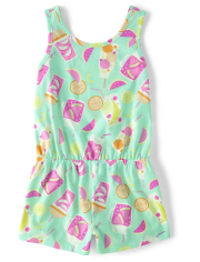 Girls Print Romper