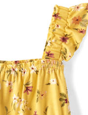 Camiseta sin mangas con peplum floral para niñas