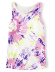 Girls Print Ribbed Tank Top