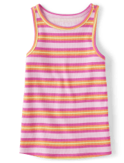 Girls Striped Ribbed Tank Top