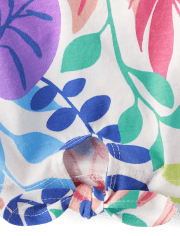 Top sin mangas con estampado de hojas tropicales para niñas