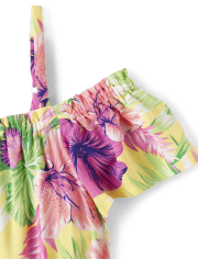 Vestido tropical escalonado para niñas mami y yo