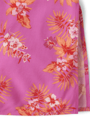 Robe débardeur midi tropicale pour fille